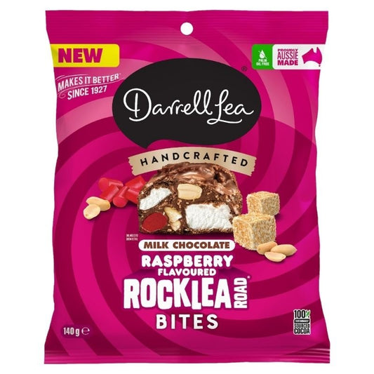 [Expiry Date: 06/01/2027] Darrell Lea Milk Chocolate Raspberry Flavoured Rocklea Road Bites 140g