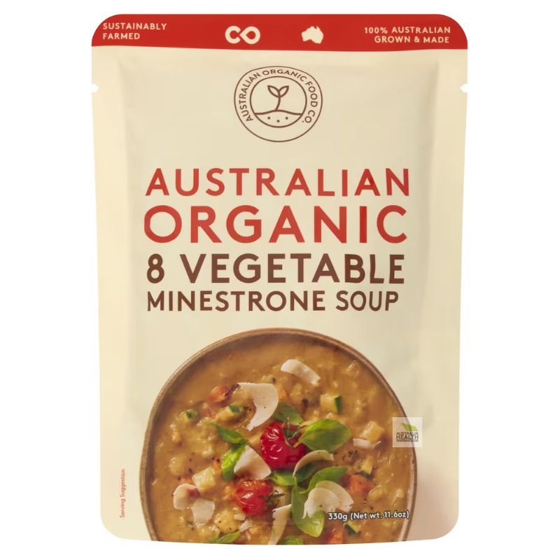 [Expiry: 02/2027] Australian Organic 8 Vegetable Minestrone Soup Pouch 330g