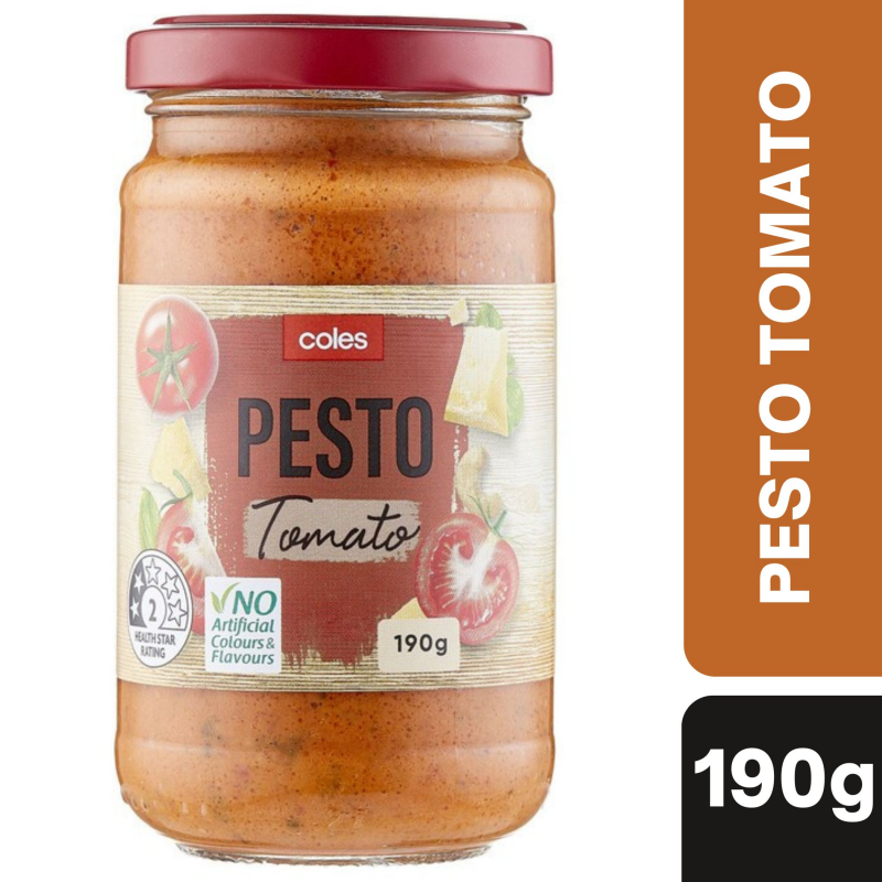 [Expiry Date: 12/04/2028] Coles Pesto Sundried Tomato 190g