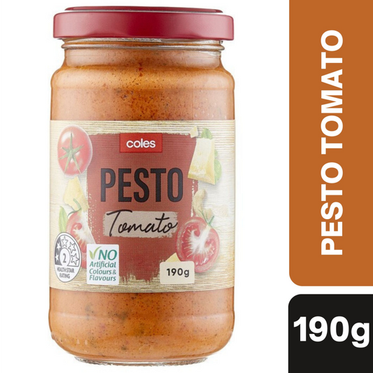 [Expiry Date: 12/04/2028] Coles Pesto Sundried Tomato 190g