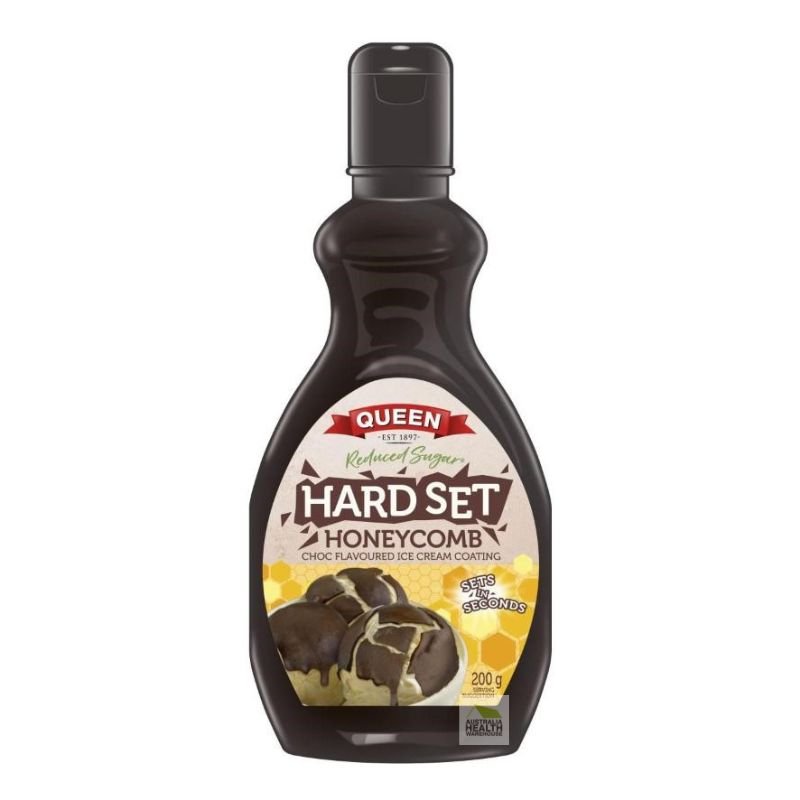 [CLEARANCE Expiry Date: 04/2026] Queen Reduced Sugar Hard Set Choc Honeycomb Topping 200g