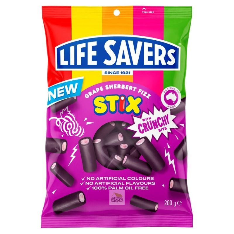 Lifesavers Grape Sherbert Fizz Stix 200g
