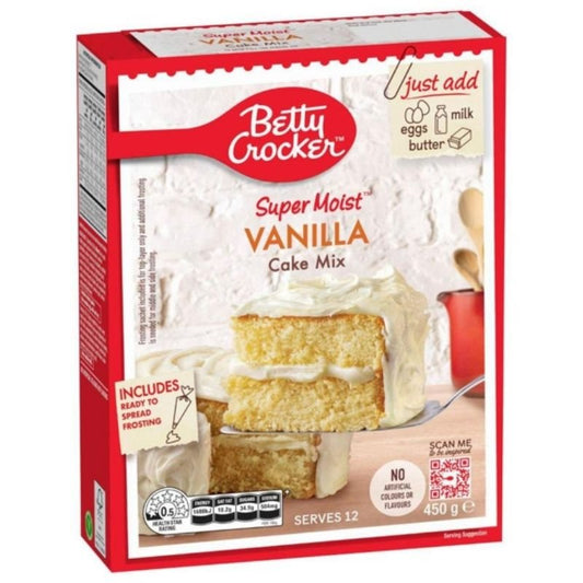 [Expiry Date: 13/06/2027] Betty Crocker Super Moist Vanilla Cake Mix 450g