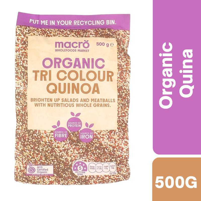 [Expiry: 16/09/2026] Woolworths Macro Organic Tri Colour Quinoa 500g