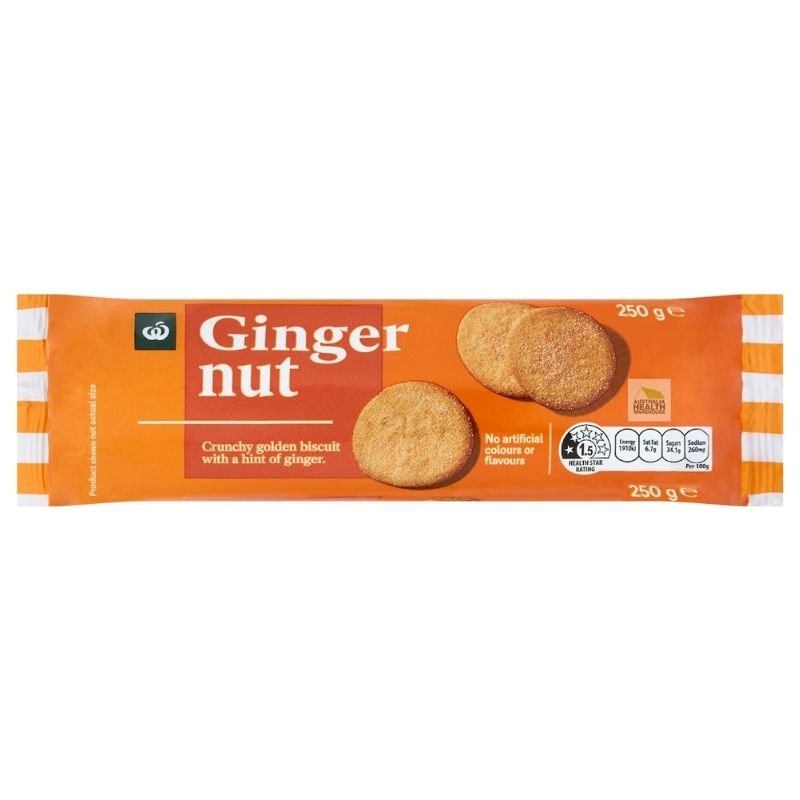 Woolworths Gingernut Biscuits 250g