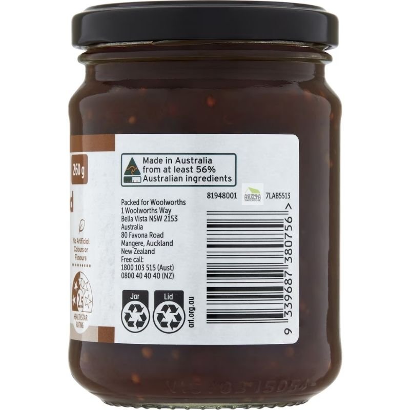 [Expiry Date: 19/01/2028] Woolworths Caramelised Onion Relish 260g|Oz Mart
