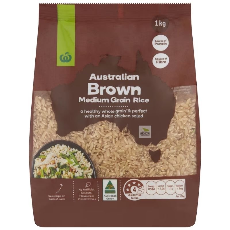 [Expiry Date: 15/10/2026] Woolworths Australian Brown Rice Grain 1kg  | Oz Mart