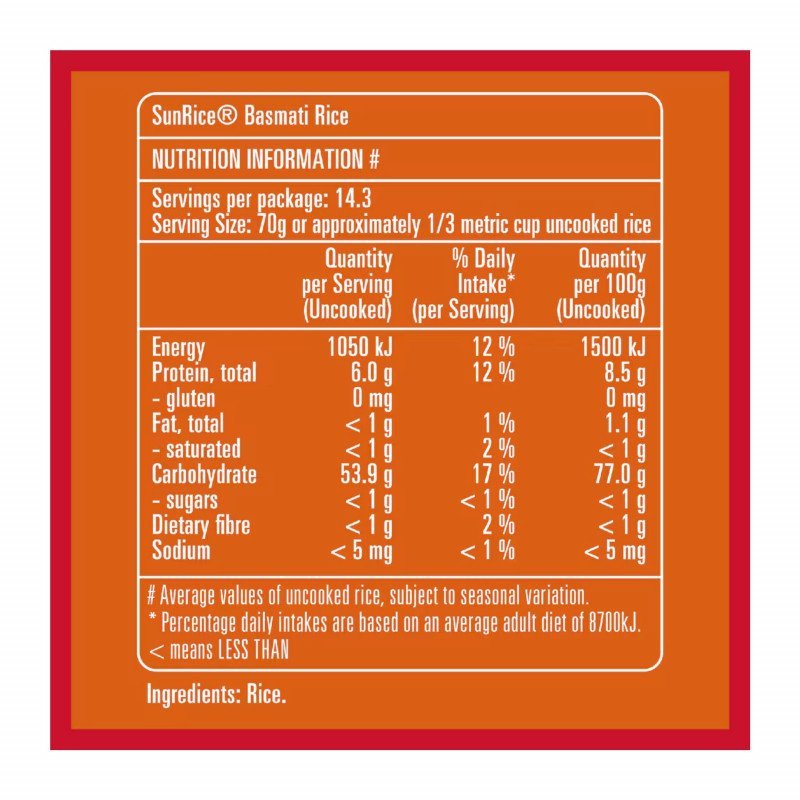 [Expiry Date:07/10/2027]  Sunrice Basmati Rice 1kg