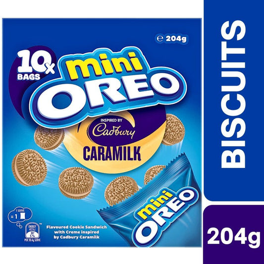 [Expiry Date: 23/04/2027] Oreo Mini Cookies Cadbury Caramilk Bags 10 Pack 204g