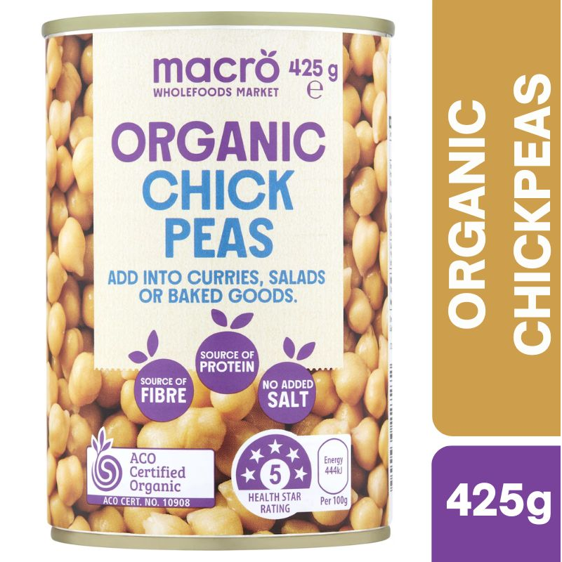 [Expiry Date: 30/11/2027] Woolworth Macro Organic Chickpeas 425g