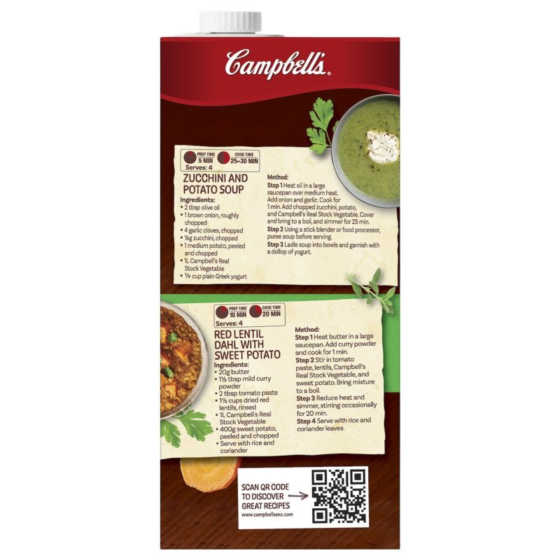 [Expiry Date: 06/05/2027] Campbell's Real Stock Vegetable 1Litre