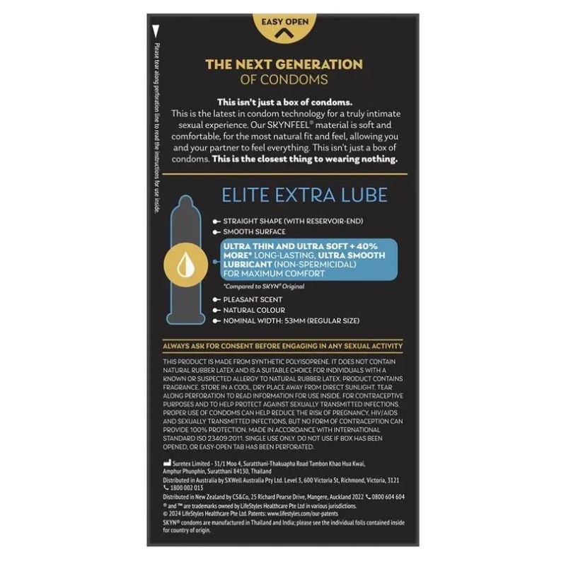 [Expiry Date: 31/08/2029] SKYN Extra Lube Condoms 10 Pack