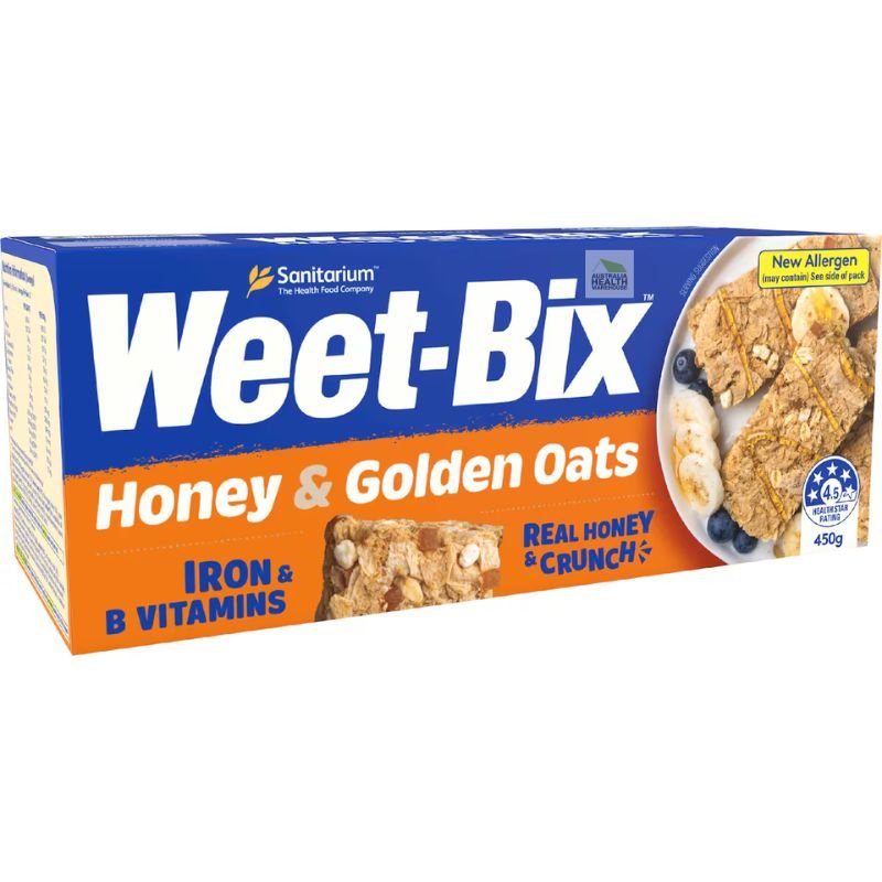 [Expiry: 26/05/2026] Weet-Bix Honey & Golden Oats 450g