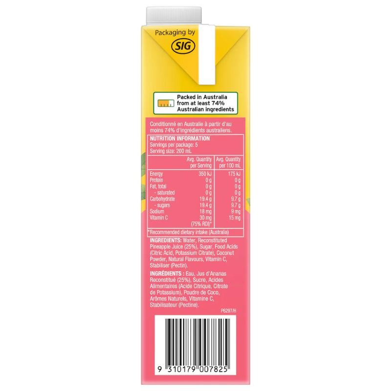 [Expiry Date: 13/10/2026] Golden Circle Pine Coconut Fruit Drink 1 Litre