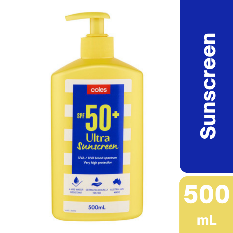 [Expiry: 11/2026] Coles SPF 50+ Ultra Sunscreen Pump 500mL
