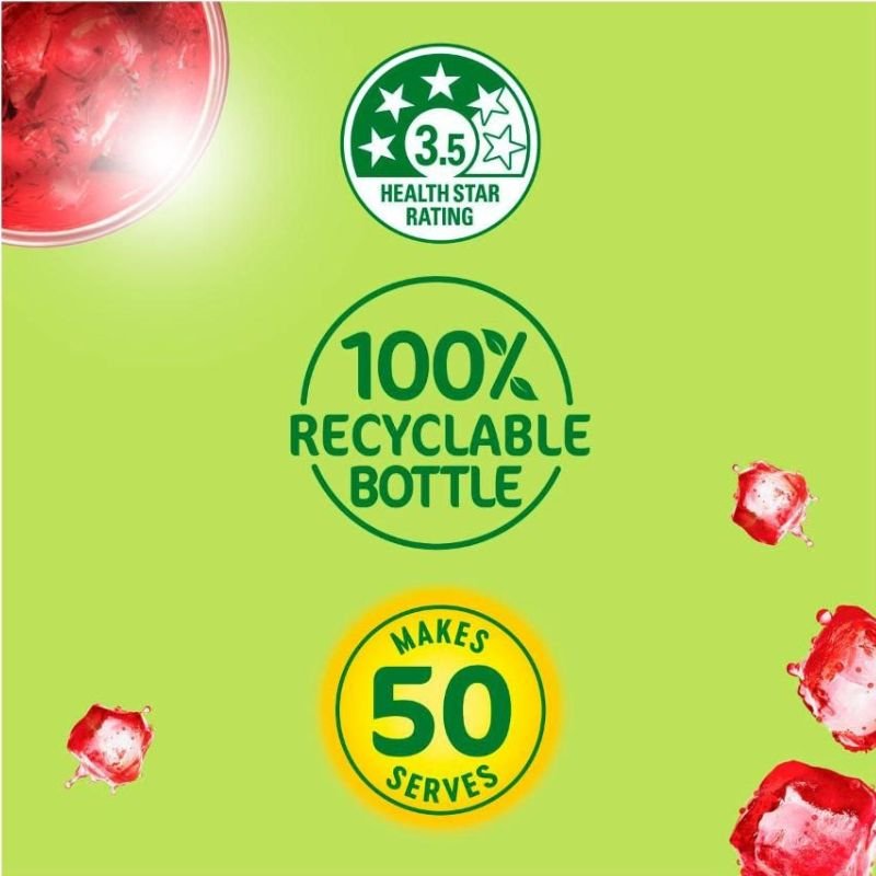 [CLEARANCE Expiry Date: 10/04/2026] Golden Circle Zero Sugar Raspberry Flavour Cordial 2 Litre