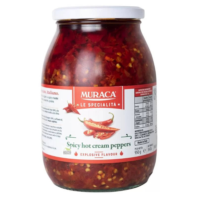 [Expiry: 31/10/2027] Muraca Spicy Hot Peppers 950g