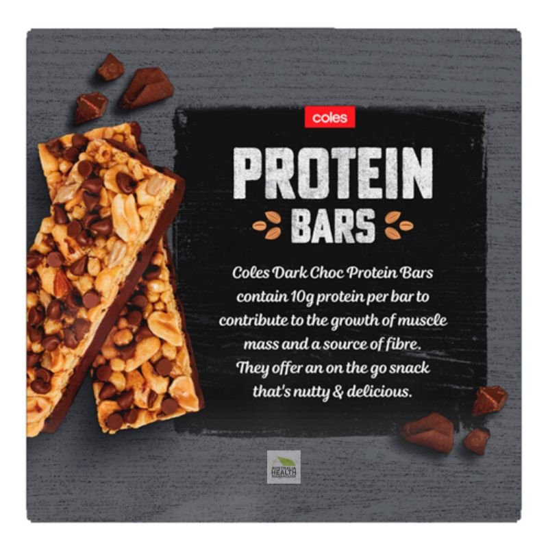 Coles Protein Bars Dark Choc 5 Pack 190g