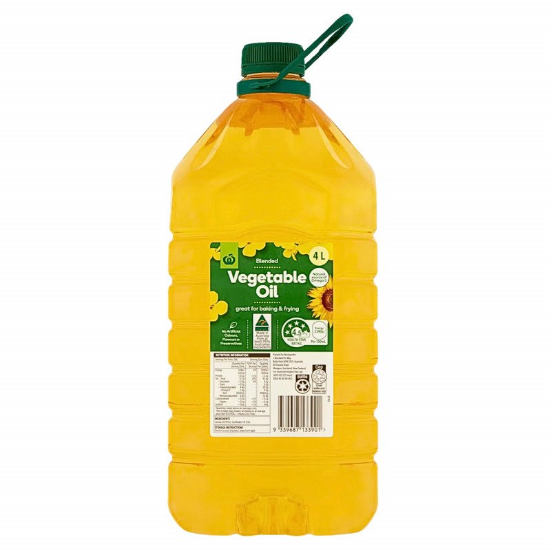 [Expiry Date: 19/08/2027] Woolworths Blended Vegetable Oil 4 Litre