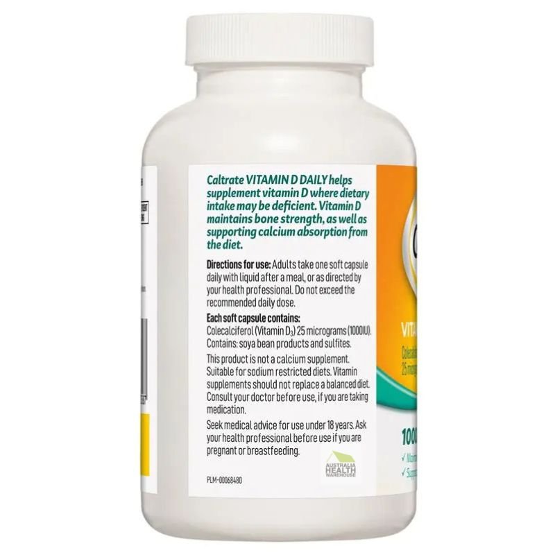 [Expiry: 07/2027] Caltrate Vitamin D3 1000iu 300 Soft Capsules