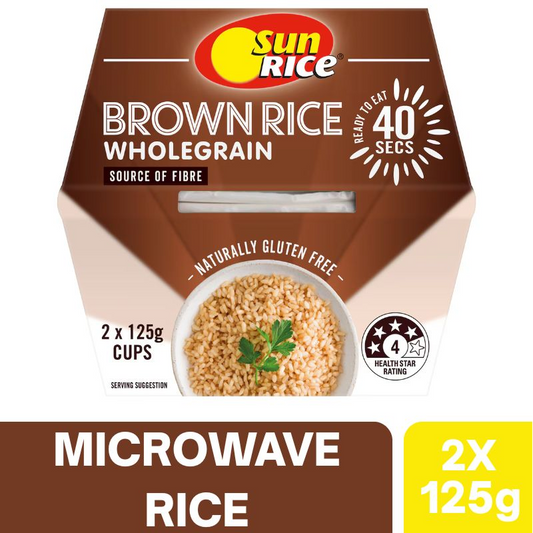 [Expiry Date: 16/09/2026] Woolworths Brown Rice Microwave Cups 2 Pack (2 x 125g)  | Oz Mart