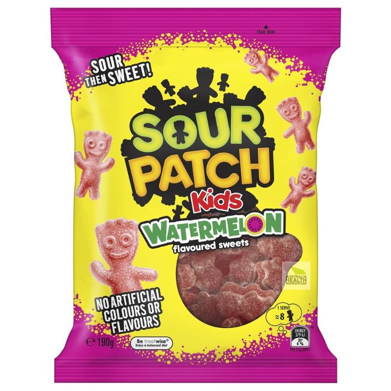 [CLEARANCE Expiry: 20/02/2025] Sour Patch Kids Watermelon Flavoured Lollies 190g