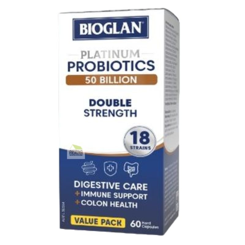 [CLEARANCE Expiry: 04/2025] Bioglan Platinum Probiotics 50 Billion Double Strength 60 Capsules