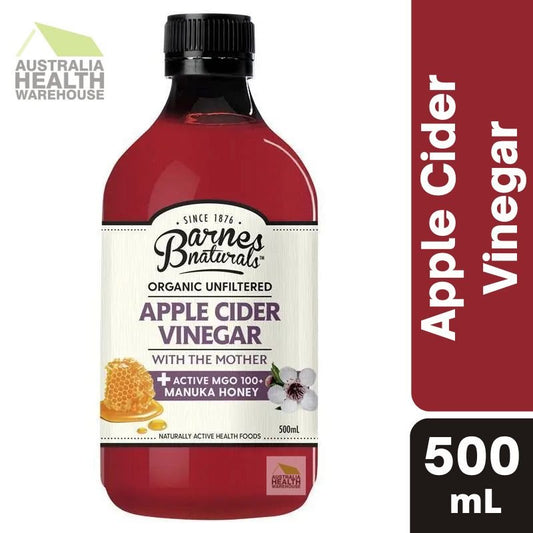 [Expiry: 02/2027] Barnes Naturals Organic Apple Cider Vinegar with the Mother + Manuka Honey 500mL