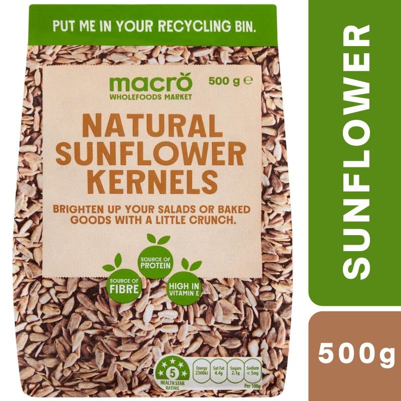 [Expiry Date: 19/03/2027] Woolworths Macro Natural Sunflower Kernels 500g