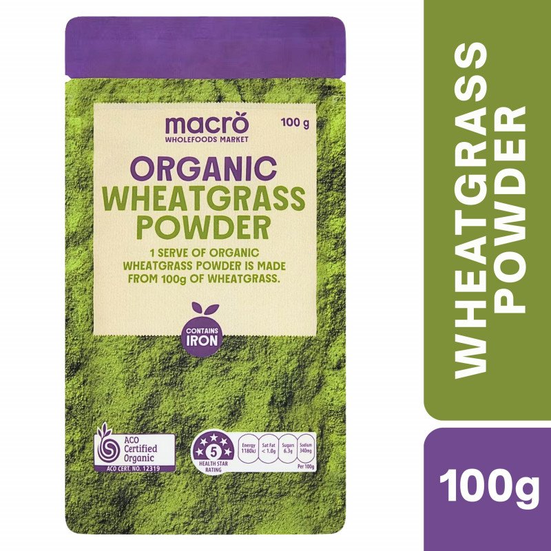 [CLEARANCE Expiry Date: 31/07/2026] Woolworths Macro Organic Wheatgrass Powder 100g