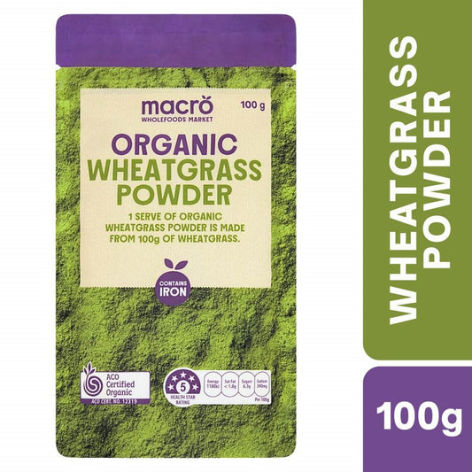 [CLEARANCE Expiry Date: 31/07/2026] Woolworths Macro Organic Wheatgrass Powder 100g