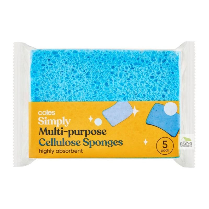 Coles Simply Multi-Purpose Cellulose Sponges 5 Pack