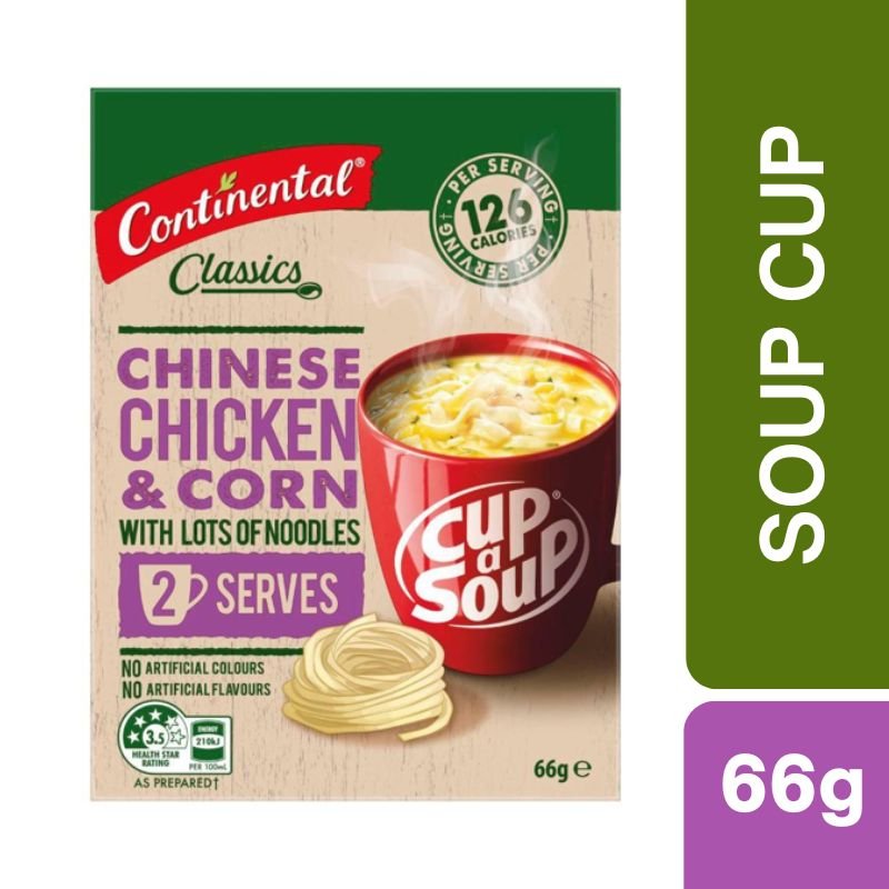 [Expiry: 03/03/2028] Continental Cup A Soup Chinese Chicken & Corn with Noodles Serves 2 66g