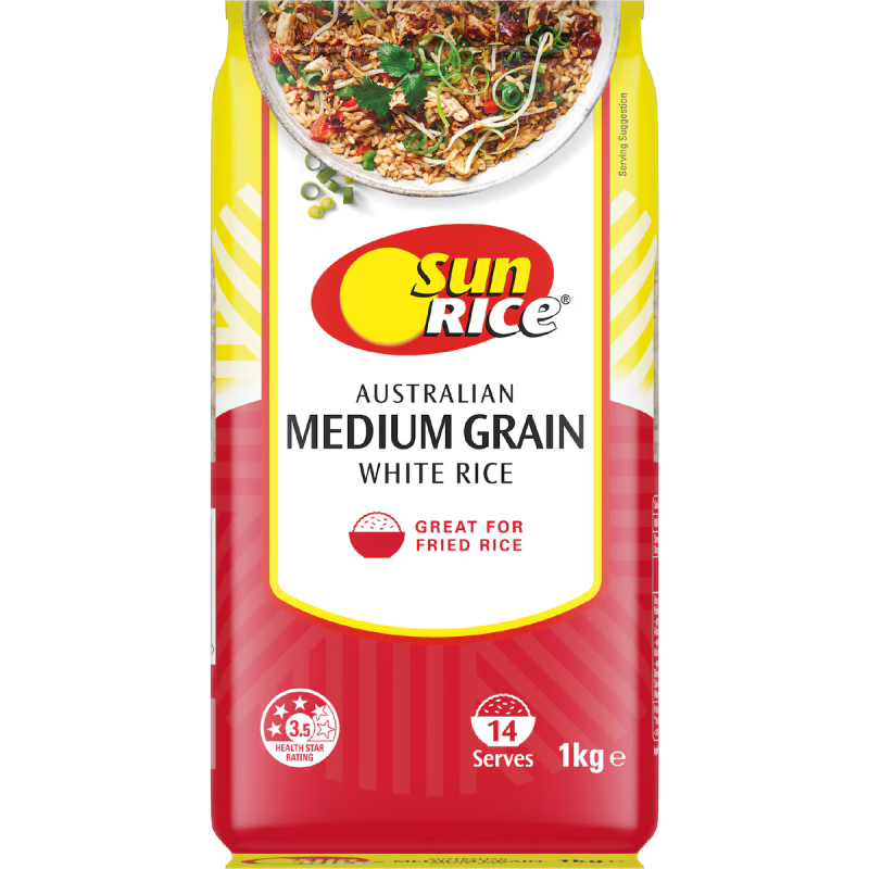 [Expiry: 07/01/2028] Sunrice Australian White Rice Medium Grain 1kg
