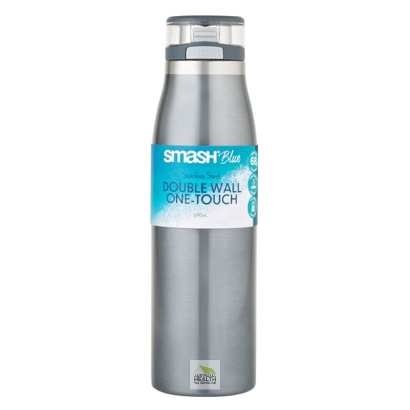 Smash Blue Stainless Steel Double Wall One-Touch 690mL (Black)