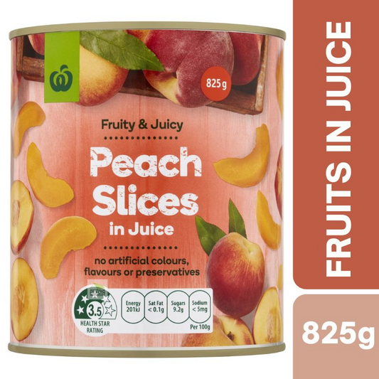 Woolworths Peach Slices In Juice 825g
