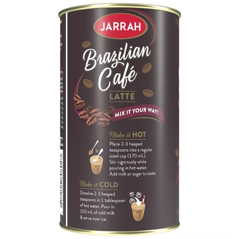 [Expiry Date: 05/11/2027] Jarrah Brazilian Café Latte Instant Coffee 250g