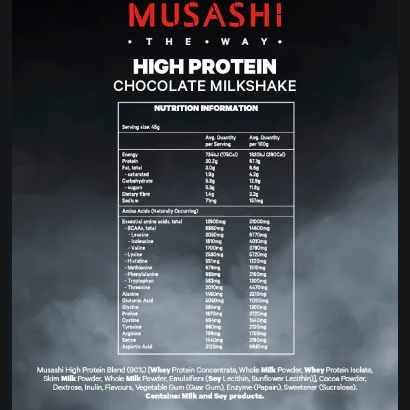 [Expiry: 27/05/2027] Musashi High Protein Chocolate 2kg