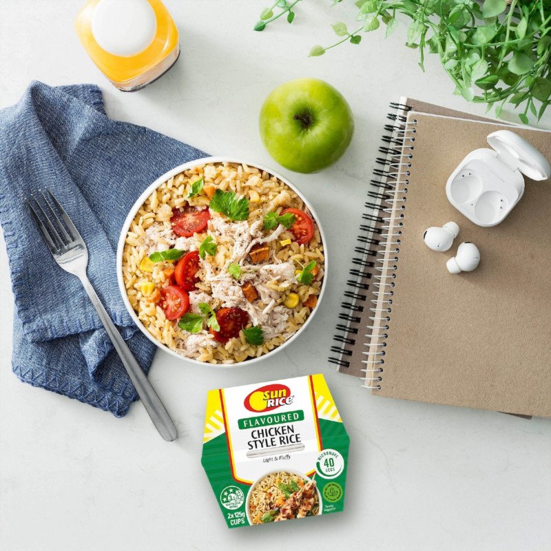 [Expiry Date: 14/03/2027] Sunrice Microwave Flavoured Chicken Style Rice Cups 2 x 125g