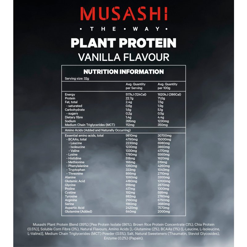 [Expiry: 05/2027] Musashi Plant Protein Vanilla 2kg
