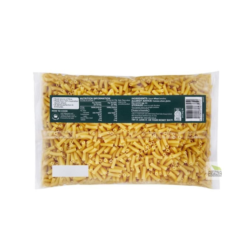[Expiry: 27/10/2027] Coles Durum Wheat Pasta Macaroni 500g