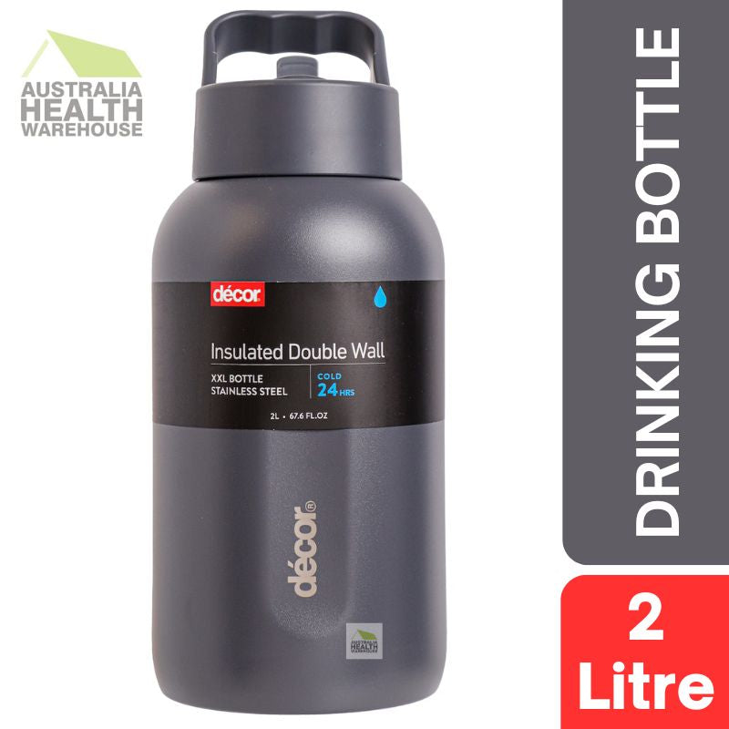 Decor Insulated Double Wall XXL Stainless Steel Bottle 2 Litre (GREY)