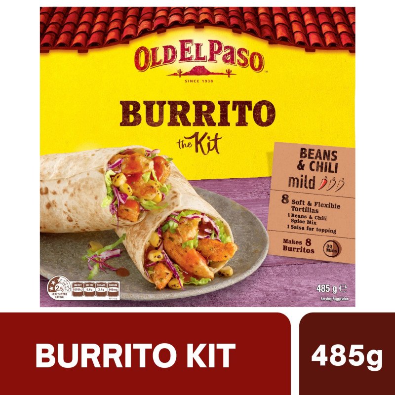 [Expiry Date: 07/03/2027] Old El Paso Burrito Dinner Kit Mexican Style 485g