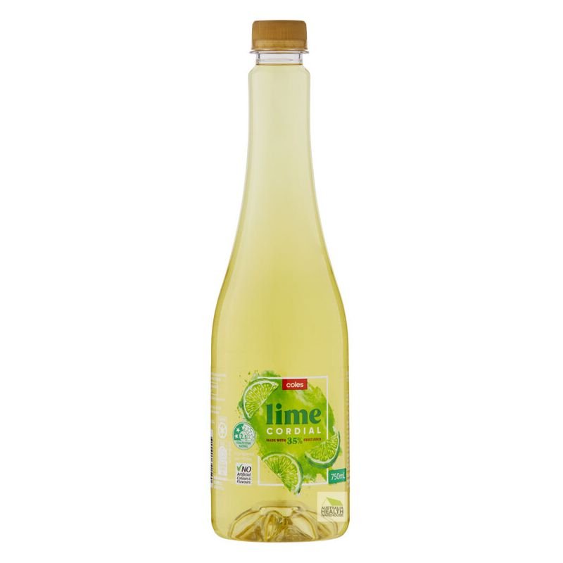 [Expiry: 17/08/2025] Coles Lime Cordial 750mL