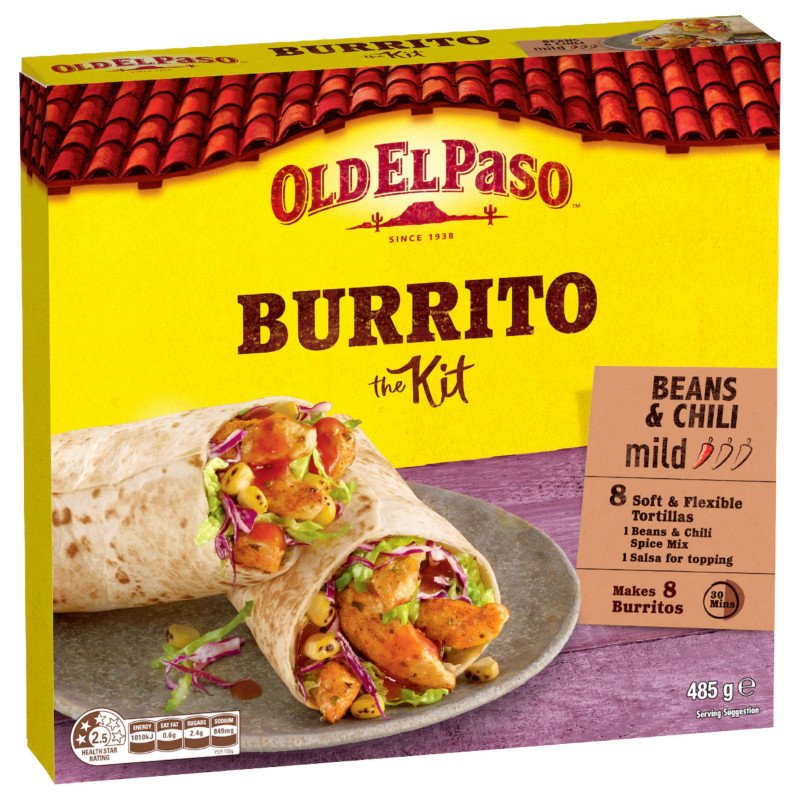 [Expiry Date: 07/03/2027] Old El Paso Burrito Dinner Kit Mexican Style 485g