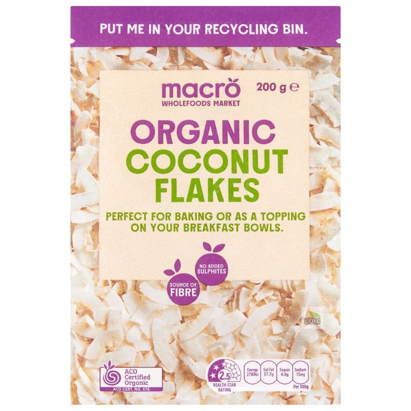 [CLEARANCE Expiry: 03/05/2026] Woolworths Macro Organic Coconut Flakes 200g