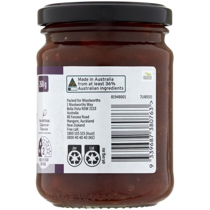 [Expiry Date :16/10/2027] Woolworths Fruit Chutney 260g |Oz Mart
