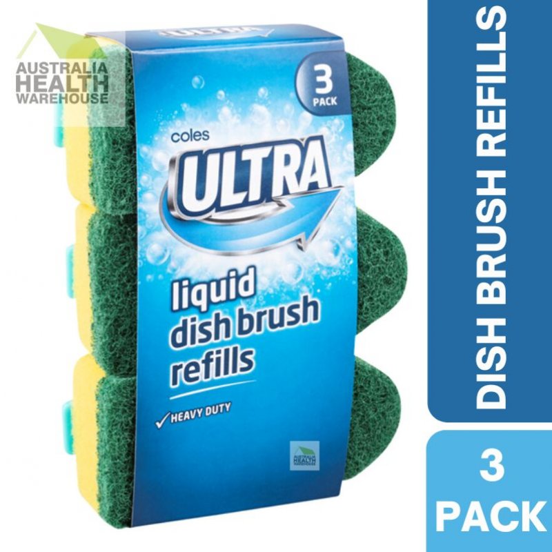 Coles Ultra Liquid Dish Brush Refills 3 Pack