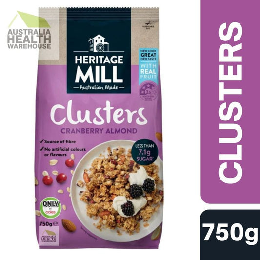 [Expiry Date: 20/05/2026] Heritage Mill Clusters Cranberry Almond 750g