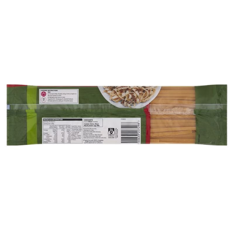 [Expiry Date: 22/06/2027] Woolworths Pasta Fettuccine 500g